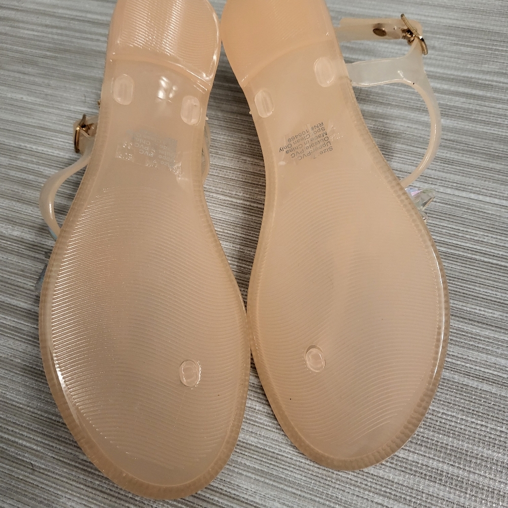 Peach Rhinestone Sandals - Picture 6 of 9